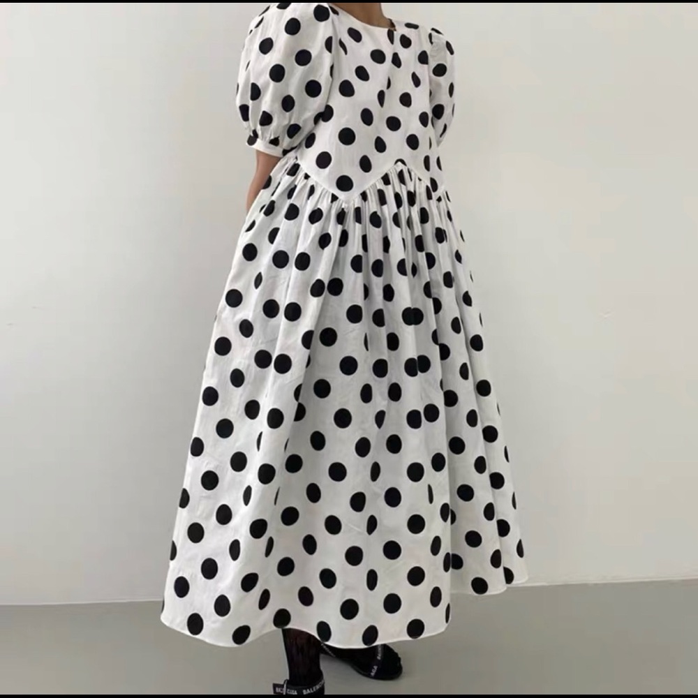 Polkadot puff sleeve summer dress - Picture 4 of 6